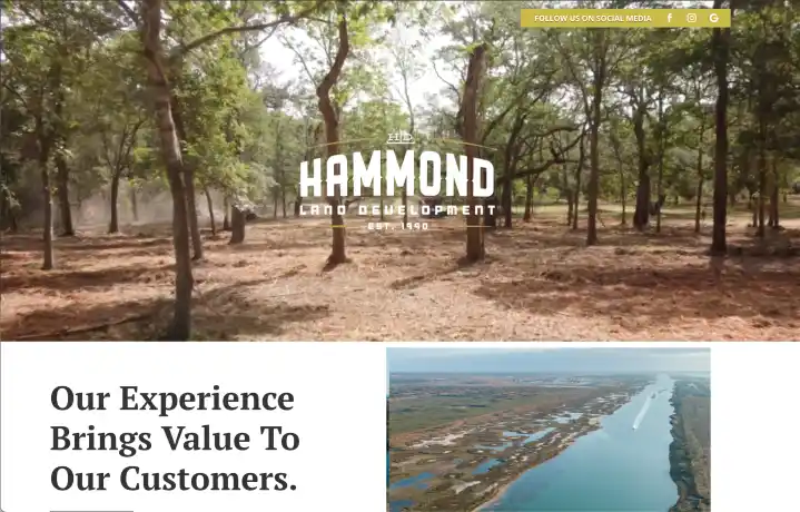 Hammond Land Development Homepage Screenshot