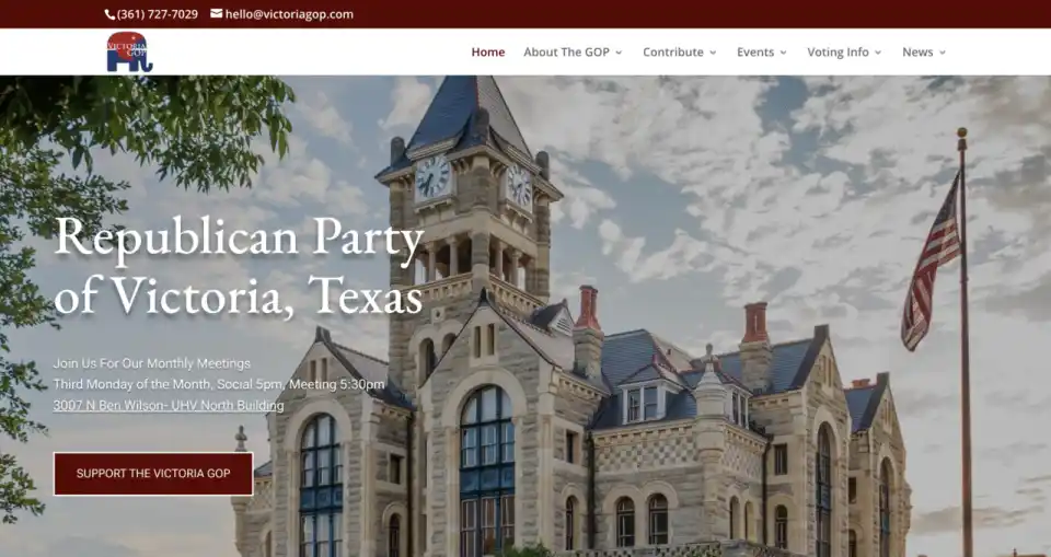 Victoria GOP homepage screenshot